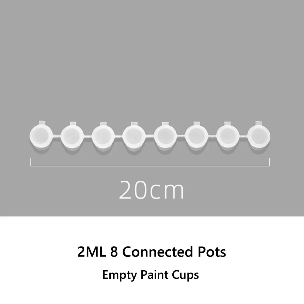 Portable Plastic Pigment Strips 2ml/3 Meters/5ml 6/8 Connected Pots Paint Box Empty Paint Cups Watercolor Painting