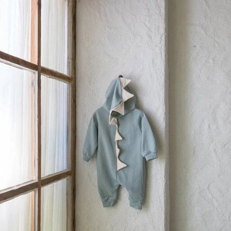 2026 Spring New Baby Long Sleeve Hooded Romper Cute Infant Boy Girl Cotton Casual Zipper Jumpsuit Fashion Toddler Clothes 0-24M