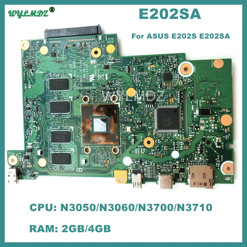 

E202SA Mainboard For ASUS E202S E202SA N3050/N3060/N3700/N3710 CPU 2GB/4GB-RAM Laptop Motherboard 100% Tested OK