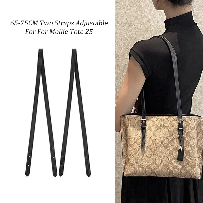 Two Adjustable Bag Strap Hand‑done Edge For Mollie Tote 25 Leather Extenced Shoulder Strap Fine Dense Stitching Crossbody Strap