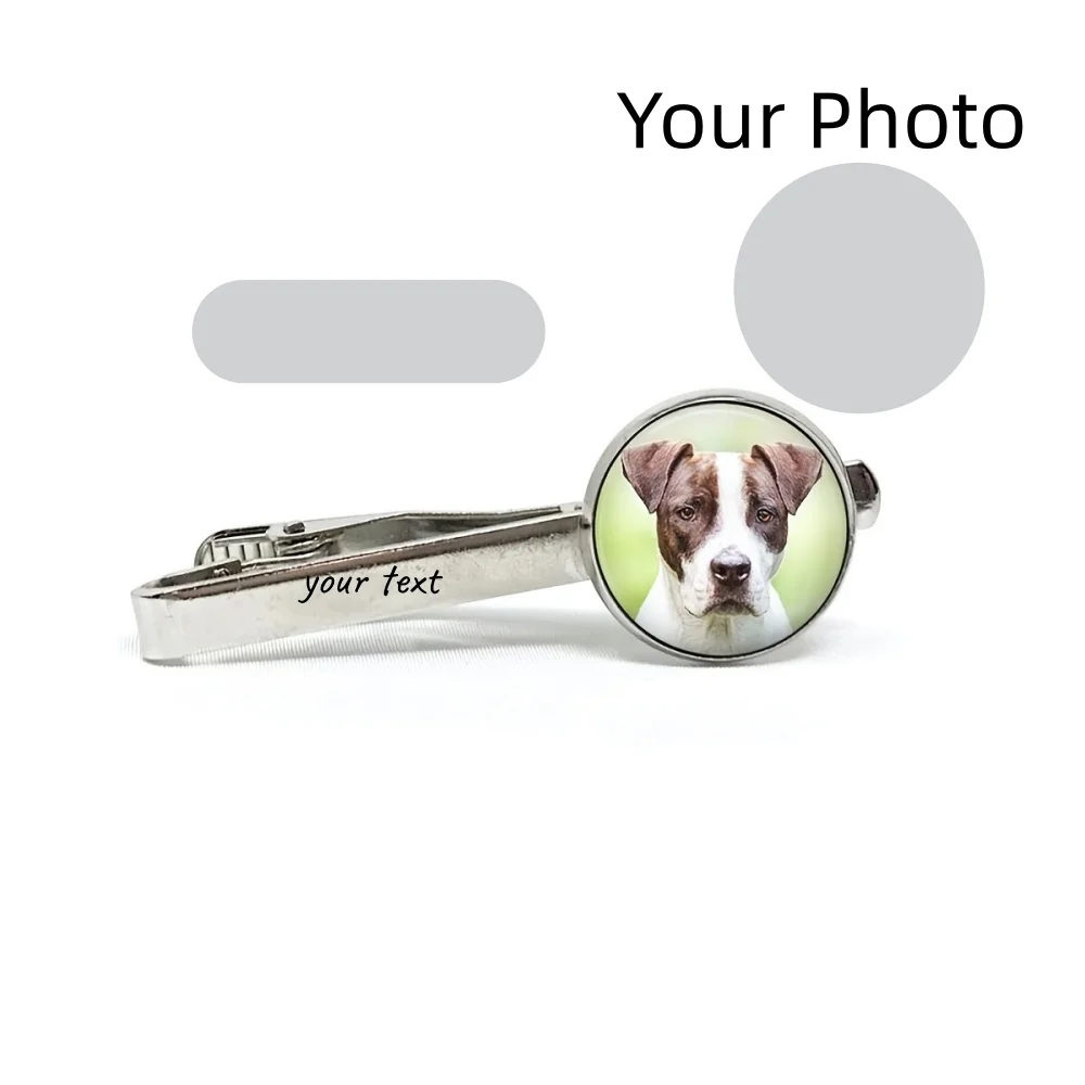 Custom Photo Engraved Text Tie Clip, Personalized Necktie Bar, Men Suit Accessory, Creative Gift for Wedding Anniversary Father' view 5
