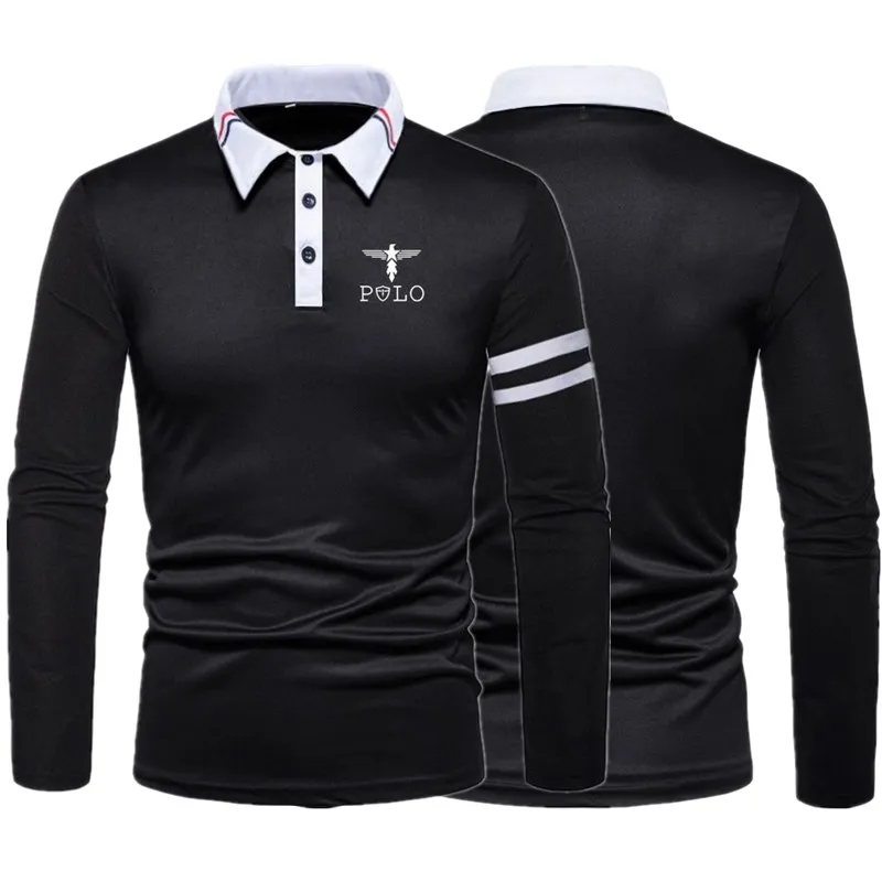 2025 Spring Men's Sports and Leisure Long Sleeve Polo Shirt Men's Long Sleeve Shirt