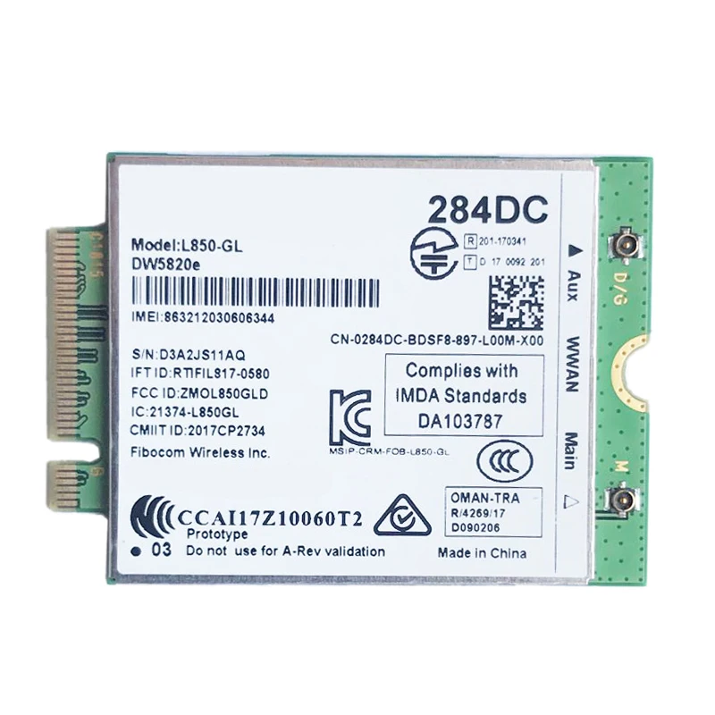Available DW5820E L850-GL LTE 4G Card Module 0284DC 284DC for Dell Laptop 3500 5400