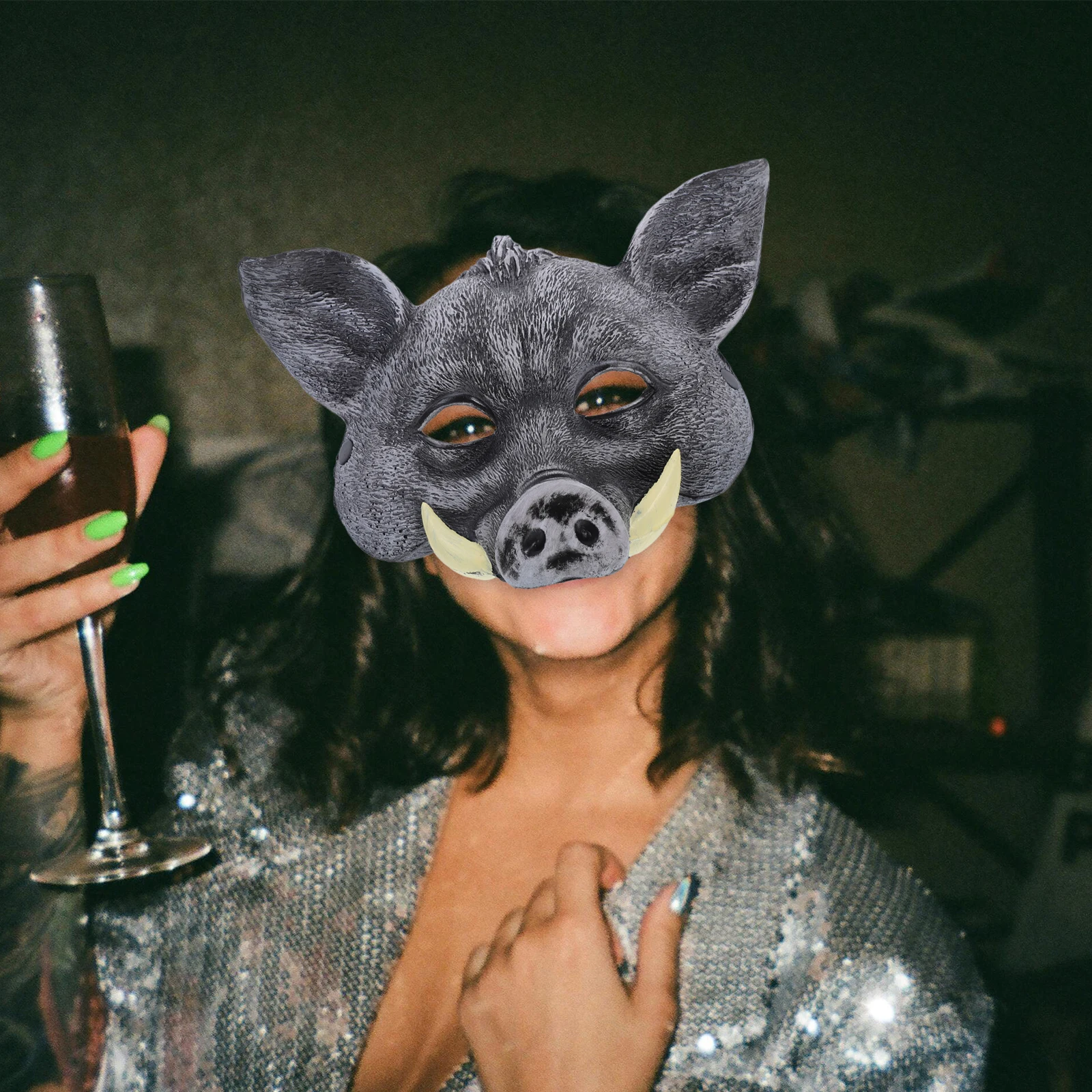 イノシシハロウィンコスチュームアクセサリー怖い動物仮面舞踏会 Pu 素材面白いカーニバルフェスティバル屋外パーティーマスク