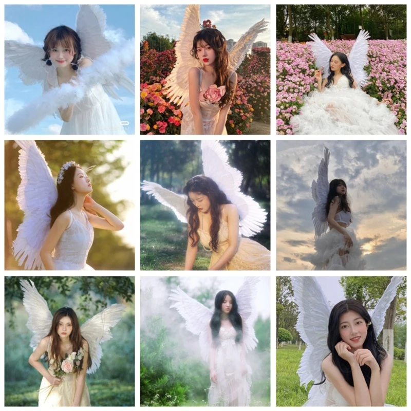 Engel Flügel Feder Flügel Halloween Masquerade Bühne Requisiten Teufel Flügel Erwachsenen Kind