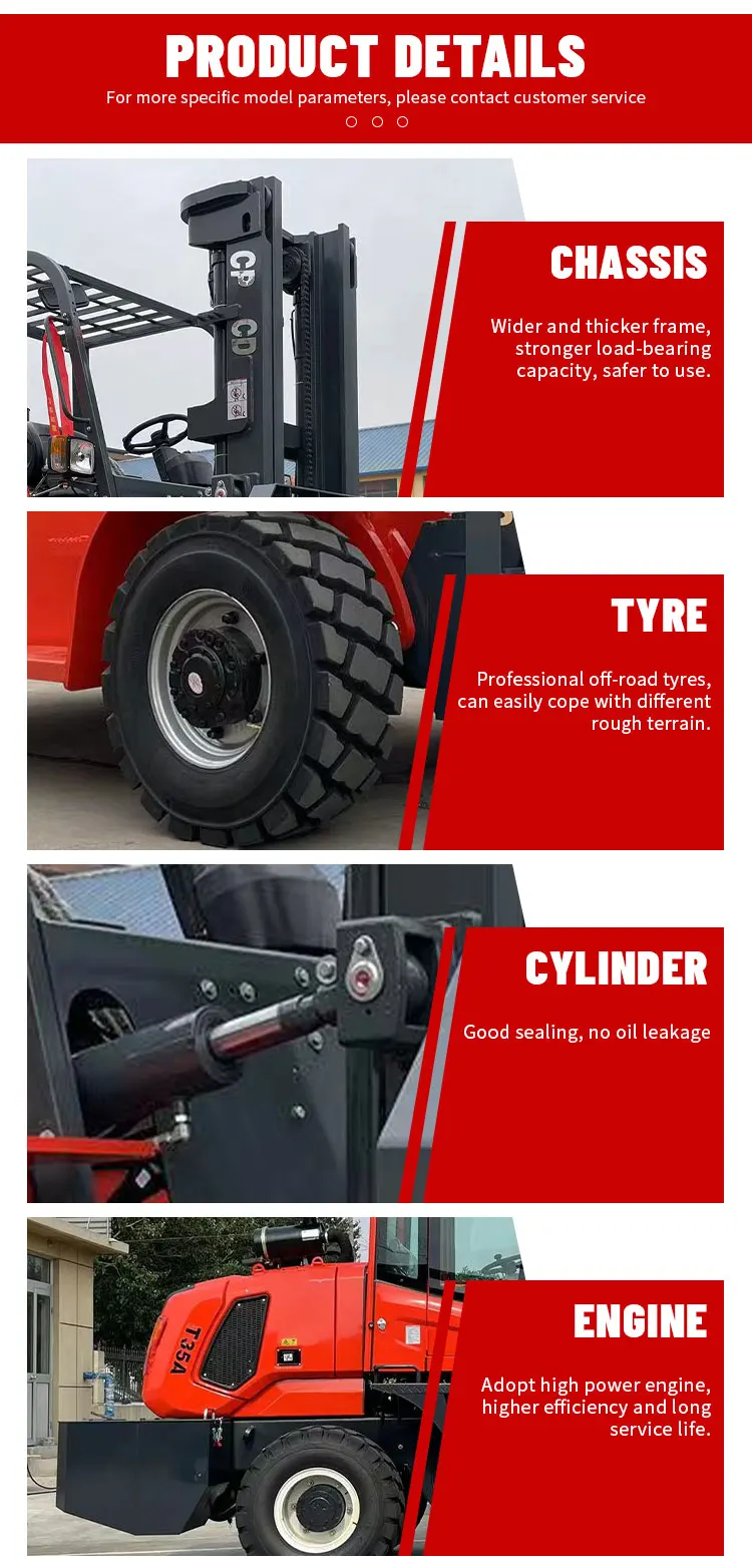 Nicosail 4 Tonnen 4000kg 4x4 4WD Diesel-Gabelstapler Hubhöhe 3m-7m Geländegabelstapler mit Anbaugerät – Detail 8