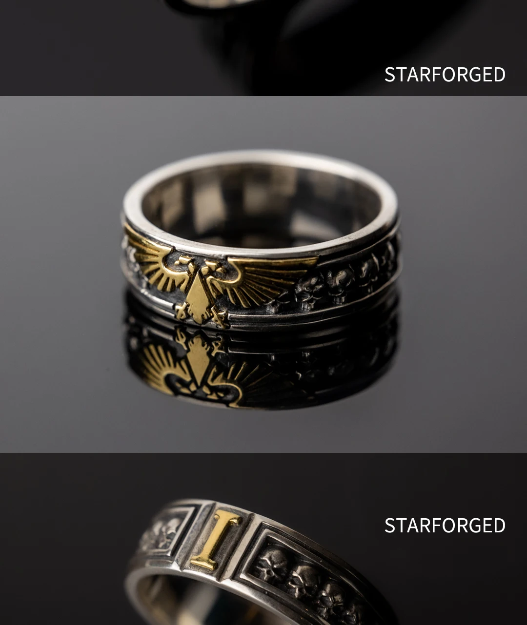 [Starforged] Skyhawk Emblem Ring, Warhammer 40K Peripherals, Silver Jewelry  Trendy and Popular Rings