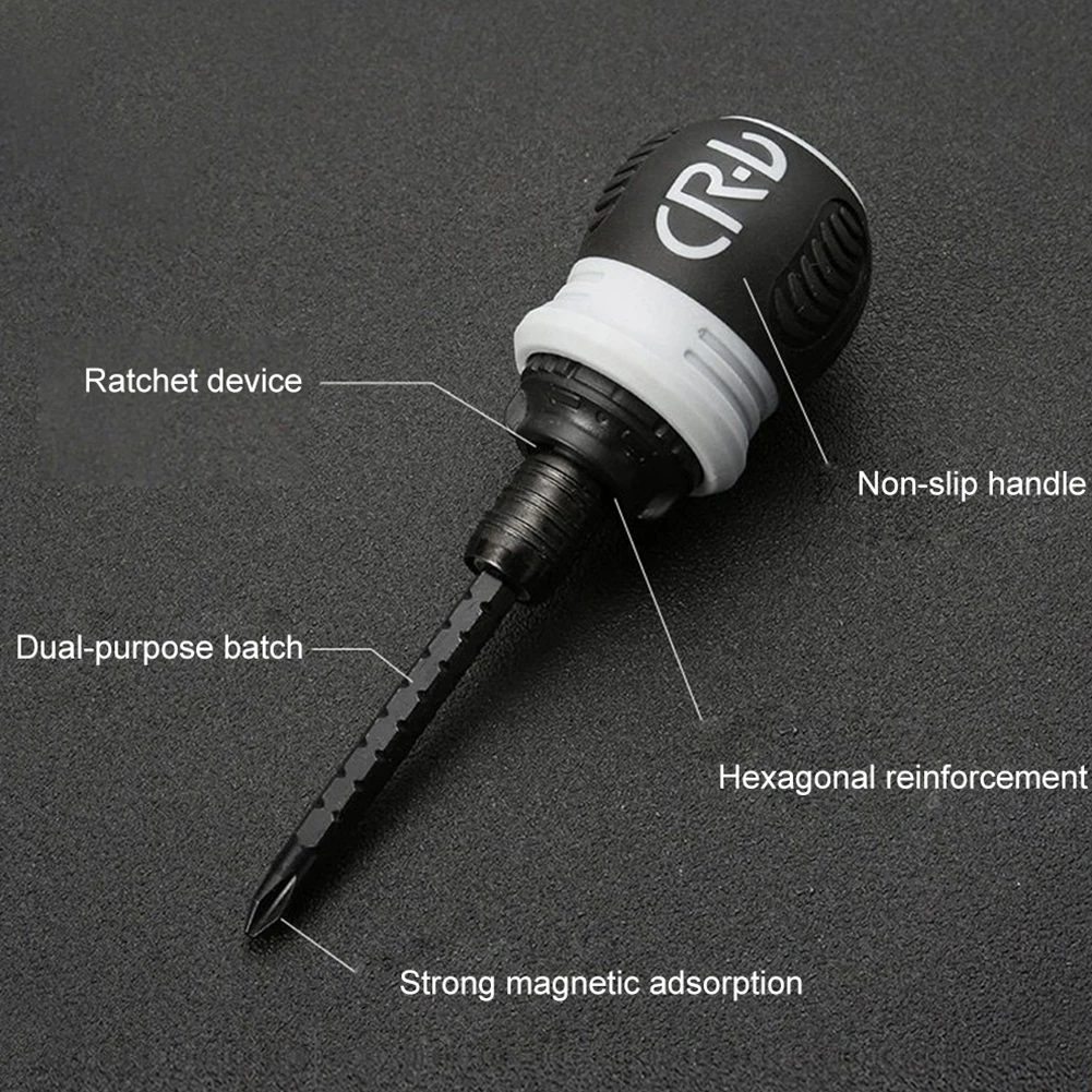 

Adjustable Ratchet Screwdriver Screwdriver 1pc 6.0+/6.0- Adjustable Chrome Vanadium Steel Nutdrivers Anti-slip