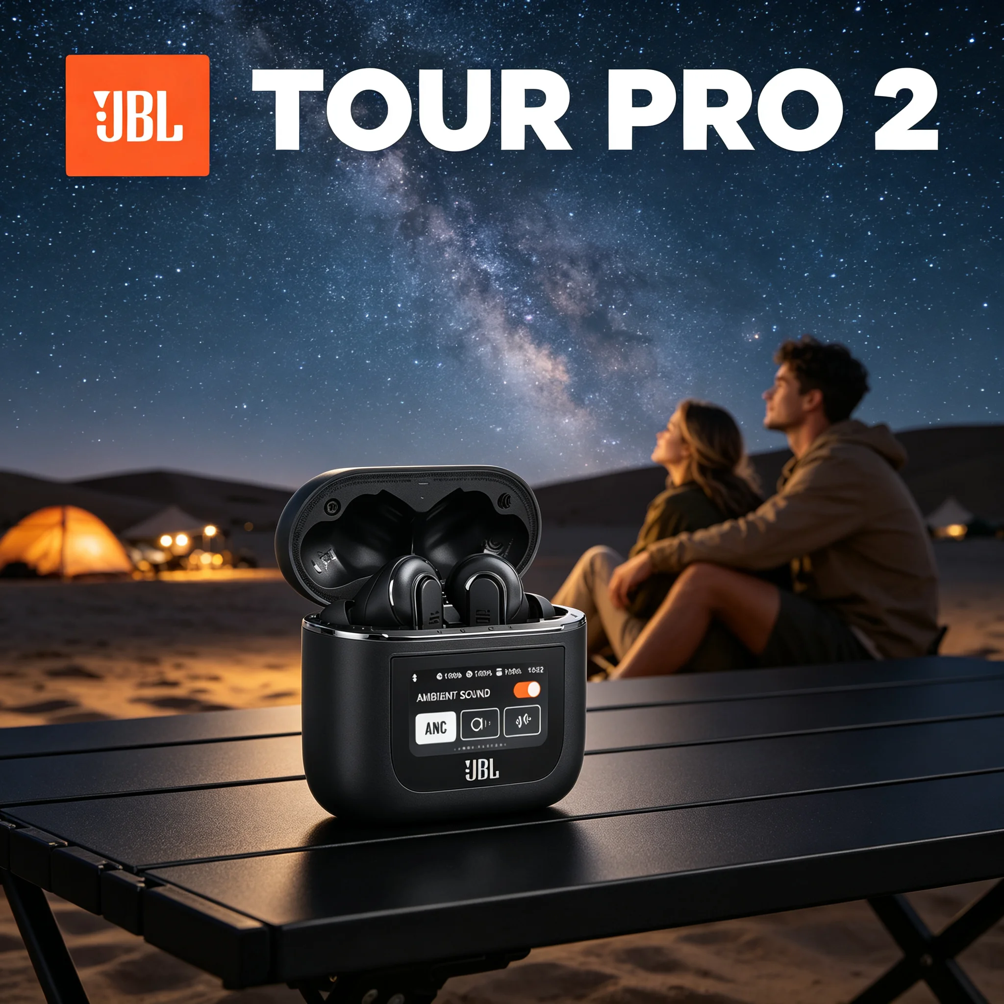 JBL TOUR PRO 2 TWS Earbuds ANC Noise Cancelling Bluetooth Headphones with Smart Touch Screen Charging Case