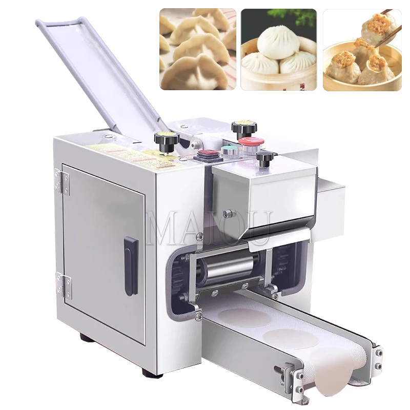 

Automatic Dumpling Wrapper Machine Electric Commercial Round Dumpling Skin Dough Slicer Rolling Press Making Square Wonton Skin