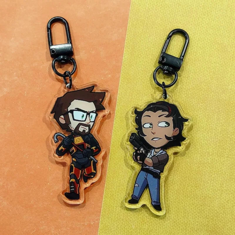 Gordon Freeman And Alyx Character Keychain with Vance Design Acrylic Collectible Toy Unisex