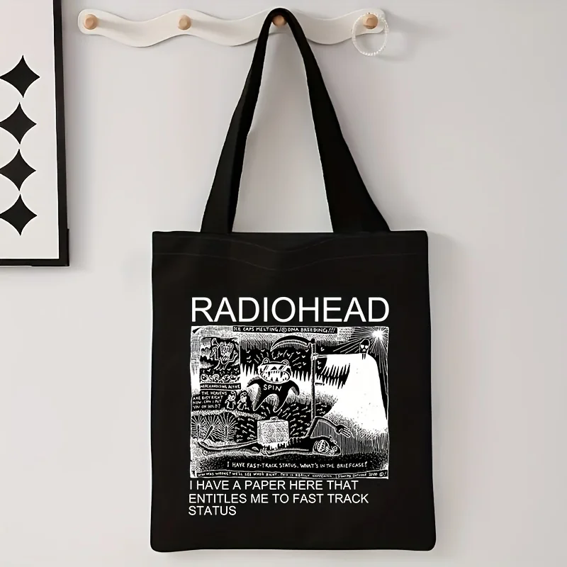 

Vintage Radiohead Creep Canvas Tote Bag Crossbody Messenger Bag Purse Rare Band Handbag & Shopping Gift Bag for Travel Gift