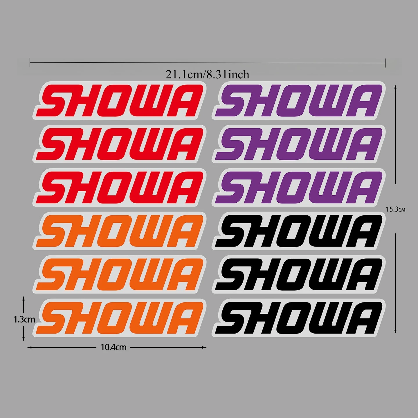 2D Flat SHOWA Text Vinyl Sticker 1Set, Waterproof UV Resistant, for Motorcycle Shock Absorber Decor, Holiday Gift