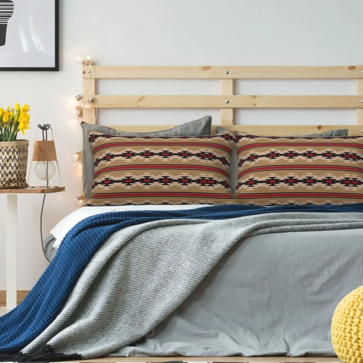 Navajo Pattern Rectangle Linen Pillowcase Cushion Cover Polyester Decorative Bedroom Home Comfort Throw Pillow