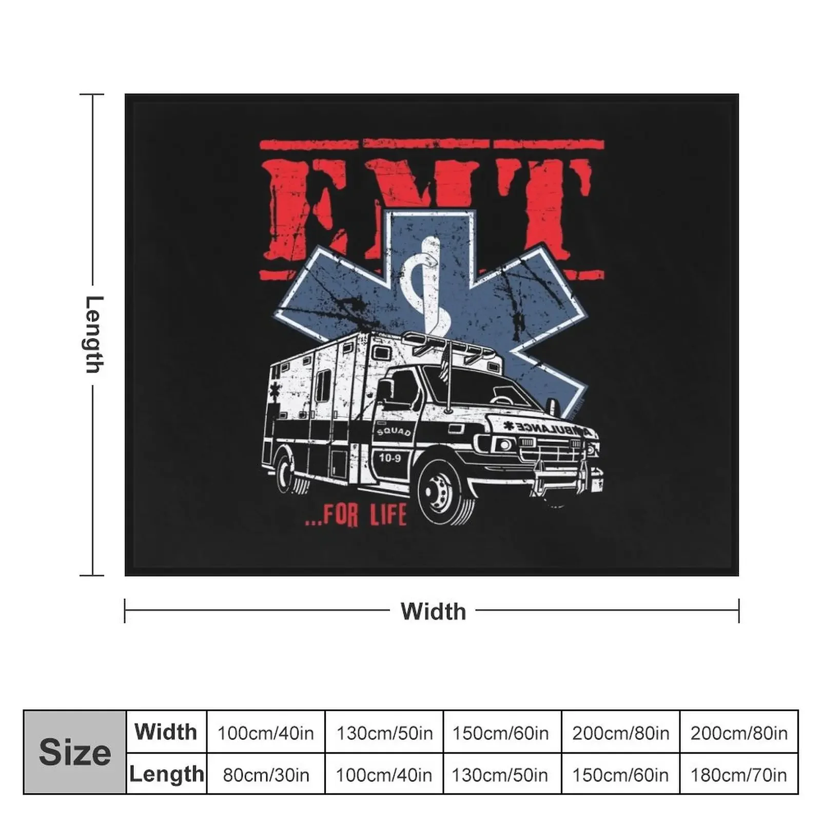 EMT For Life EMS Ambulance Throw Blanket Single valentine gift ideas Blankets