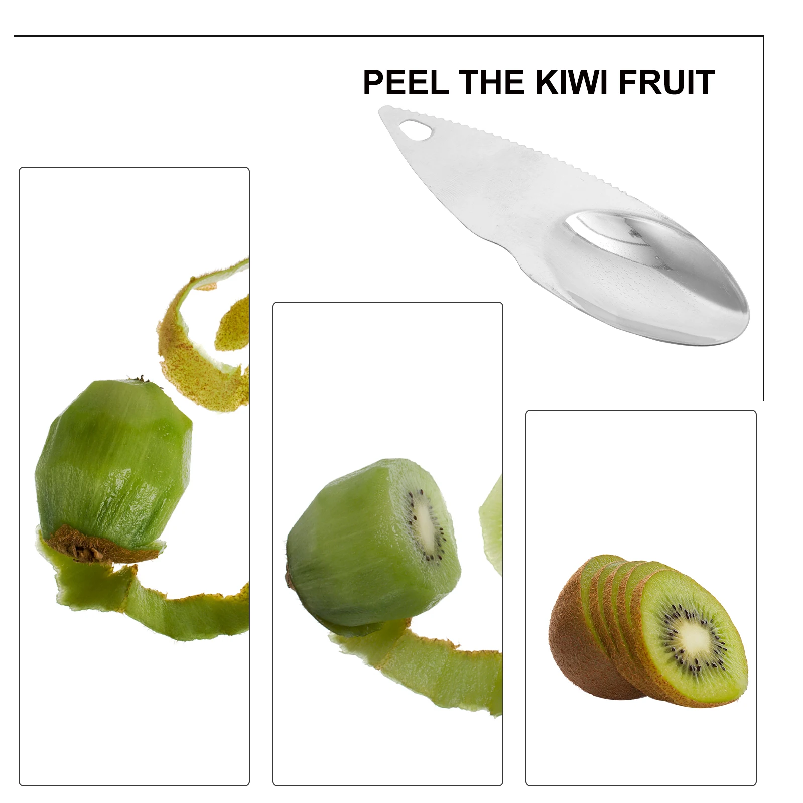 

12pcs Kiwi Spoon Scoop Kiwifruit Cutter Stainless Steel Fruit Scoop Kitchen Tool Ergonomic Handle Serrated Spoon For Kiwi Flesh