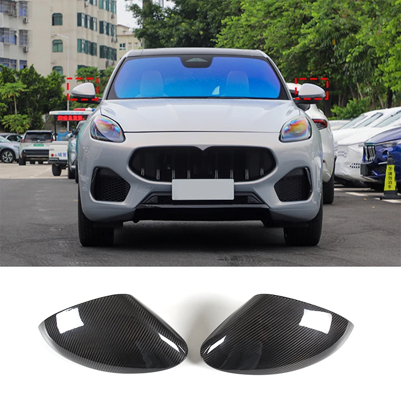 

Suetlcoity For Maserati Grecale 2022-2023 Real Carbon Fiber Car Side Rearview Mirror Cover Trim Sticker Car Accessories