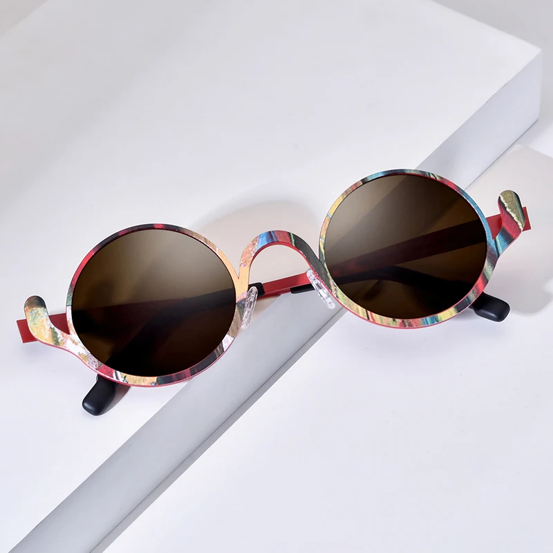 FONEX Titanium Sunglasses Women Brand Design Vintage Retro Round Sun Glasses Men Japanese Shades 85935T
