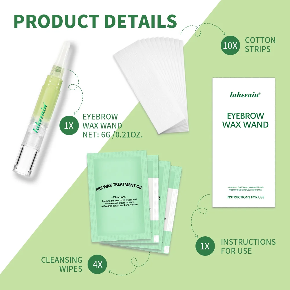 Lakerain sourcil épilation du visage crayon ensemble longue durée doux sourcil barbe épilation cire papier multi-usages cire papier