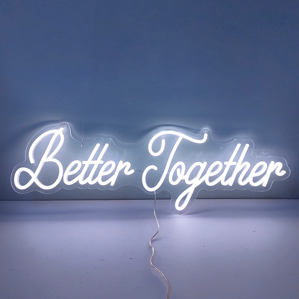 

Wedding Day Decorations 76cm Better Together LED Neon Sign Dimmable Acrylic Transparent Neon Light for Wedding Backdrop