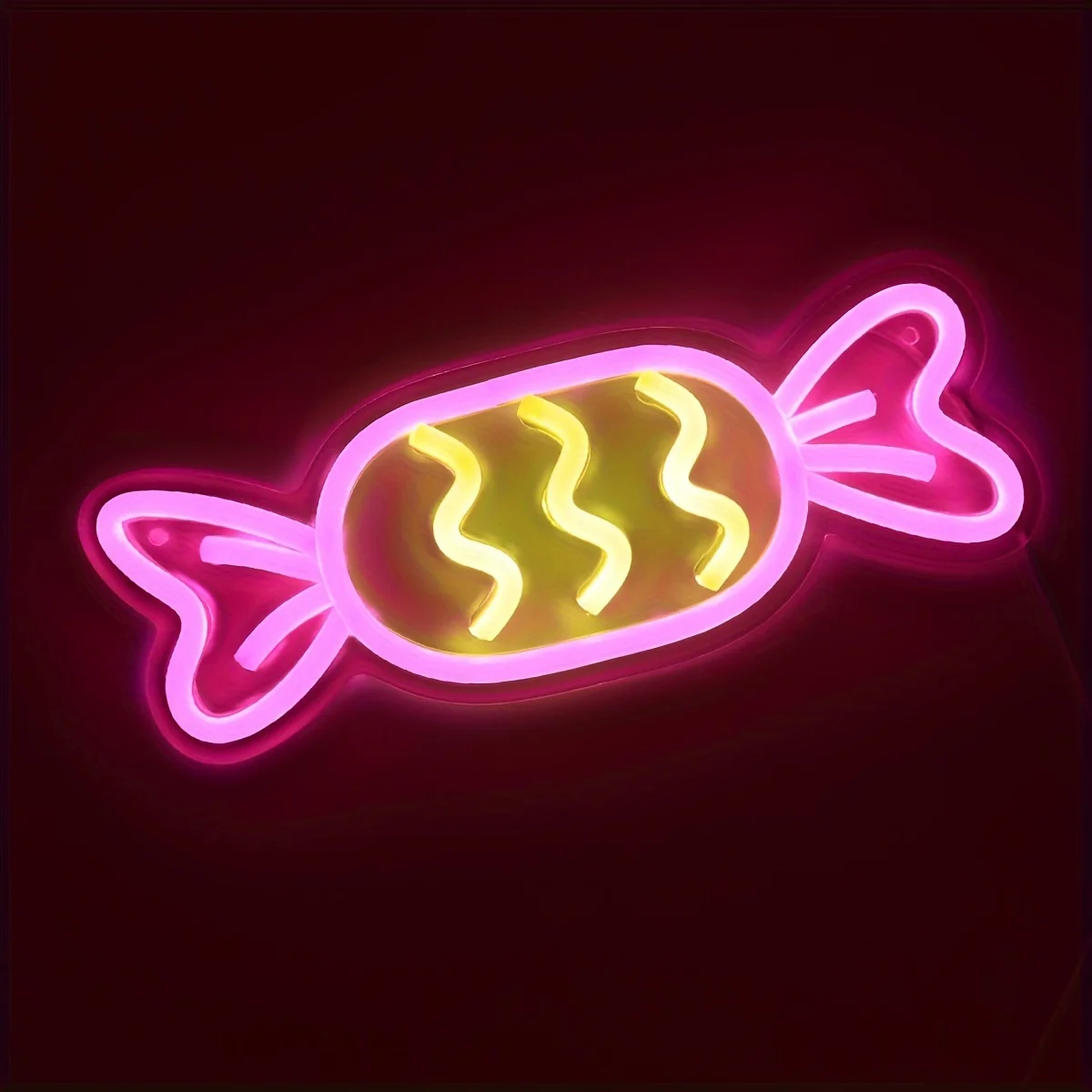 Candy Neon Sign USB Powered LED Neon Light Wall Decor for Candy Shop Living Room Bedroom Club Halloween Party Gift for Kid