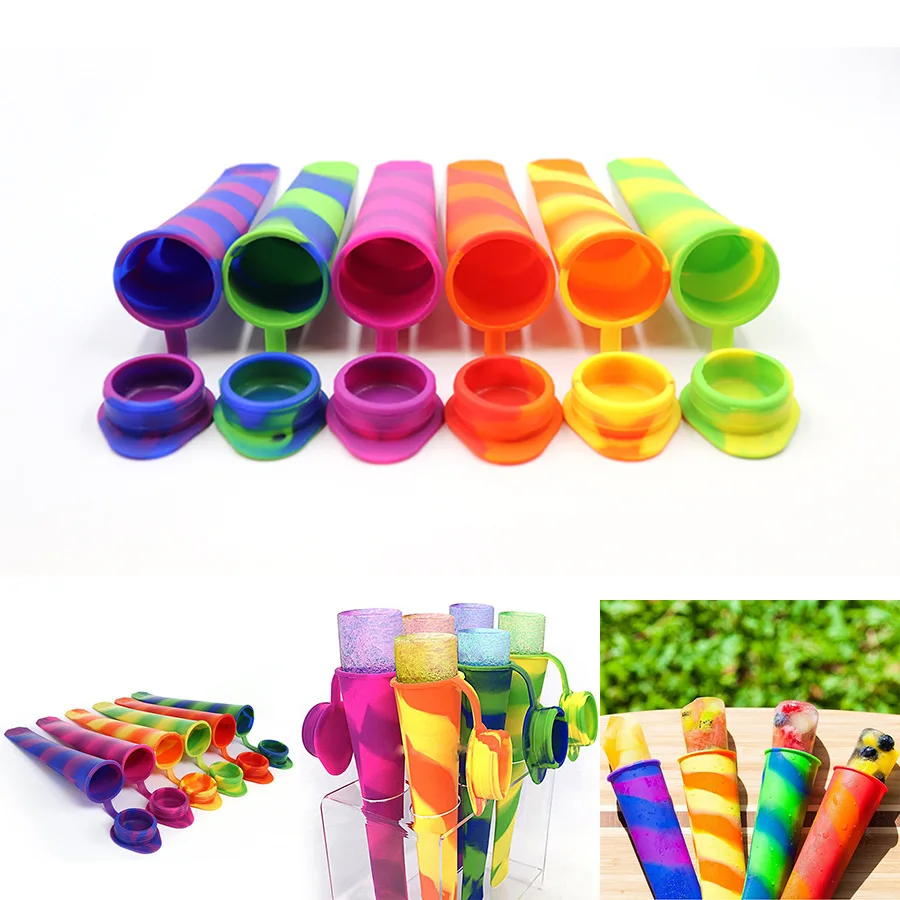 

6Pcs Popsicles Molds Reusable Baby Ice Cream Molds Food-Grade Silicone Multi-Colored Popcical Molds DIY Frozen Popsicle Maker