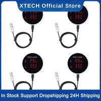 XTECH 4X Tuya Wifi Temperature And Humidity Sensor External Probe Digital LCD Display Indoor Thermometer Hygrometer EU Plug