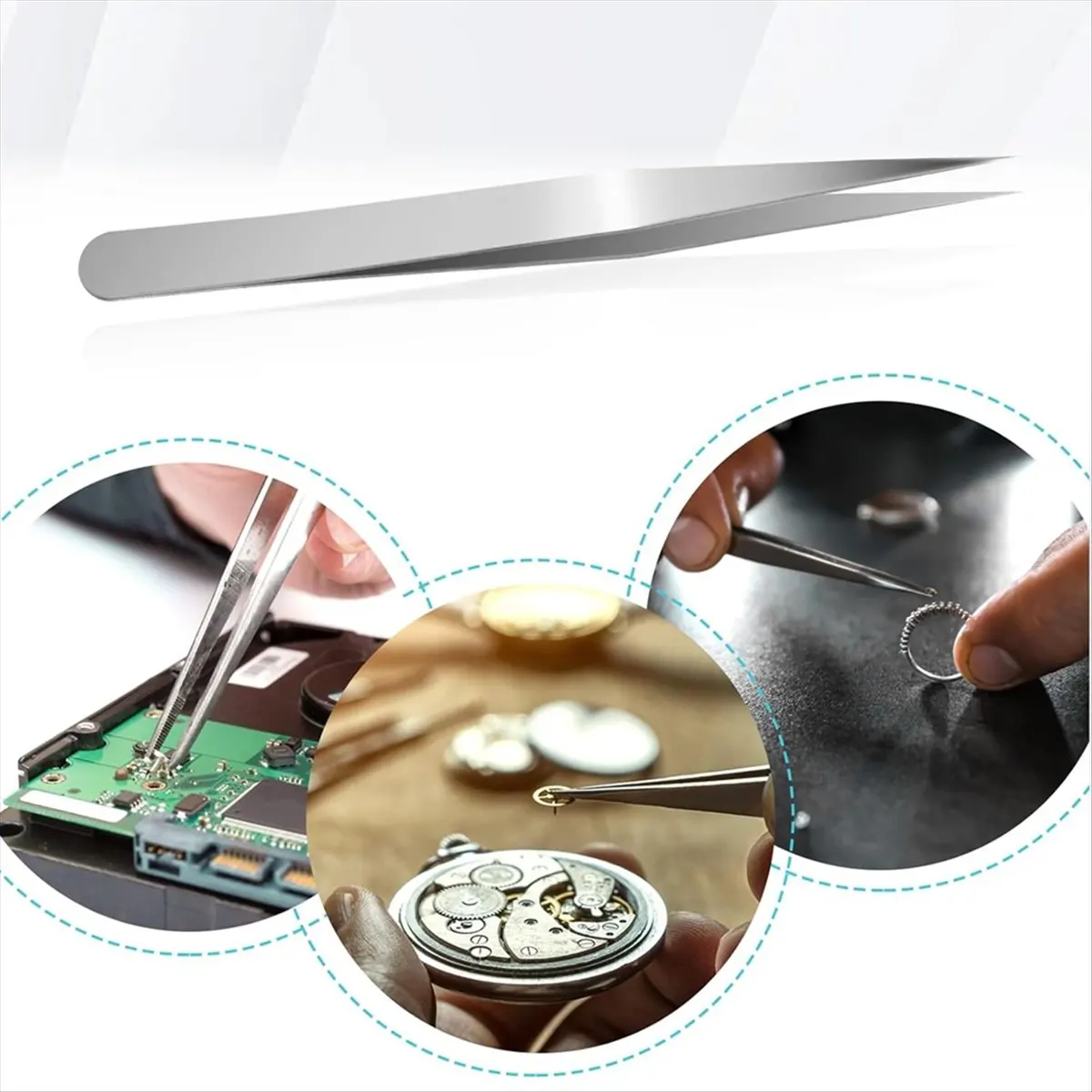 A72P 6PCS Micro-Type Watchmaker Screwdriver 0.8-1.4mm Screwdriver with Tweezer for Eyeglasses Jewelry Repair