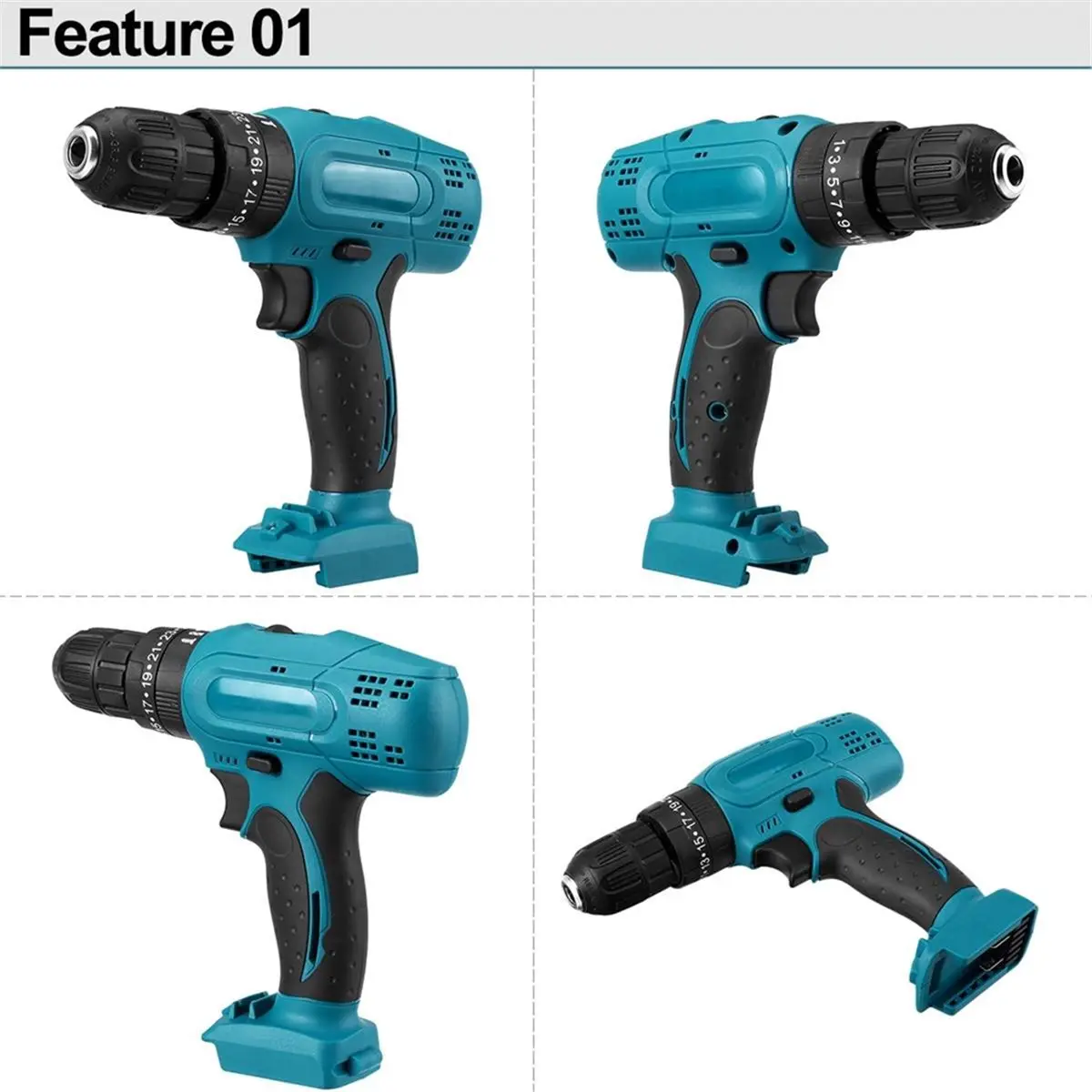 1450rpm Dual Speed Cordless Impact Drill 25+3 Torque Electric Drill LED Light Screwdriver for 20V Battery
