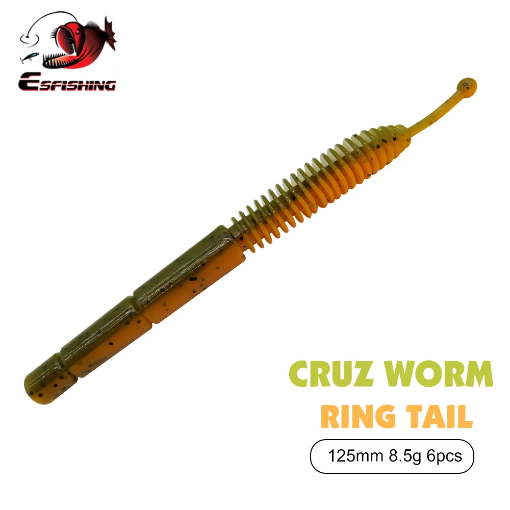 ESFISHING Soft Lure Cruz Worm 125mmm Sea Fishing Soft Bait  Iscas Artificial Crankbait Carp Fishing Tackle China Jerkbait