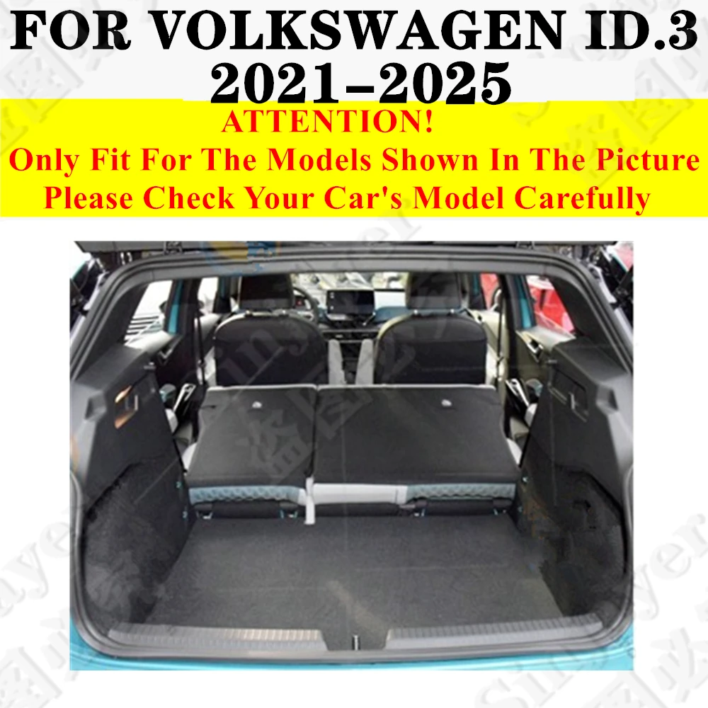 Car Trunk Mat For Volkswagen VW ID.3 2025 24 2023 2022 2021 Rear Cargo Liner Tail Boot Tray luggage Pad Interior Vehicles Carpet