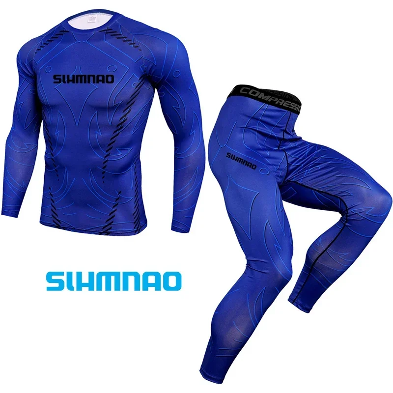 

2025 Mosquito and Mosquito Control Fishing Suit Set Sunscreen Quick Drying Cycling Tight Clothes Men's Fitness Training Clothes