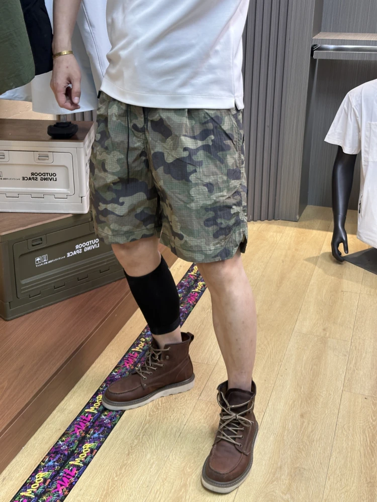 

American Camouflage Qui Dry Workwear orts Men's Summer Trendy Loose Casual Wide Leg Five-Quarter Pants Sports Beachwear
