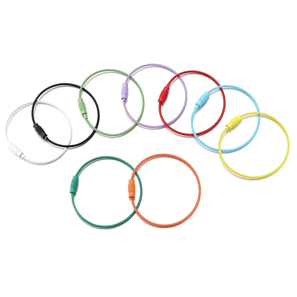 色とりどりのPVCキーリング,ボトル,キーリング,マルチカラー,ステンレススチールワイヤー,ワイヤークラスプ,各種カラー,タグ,2個