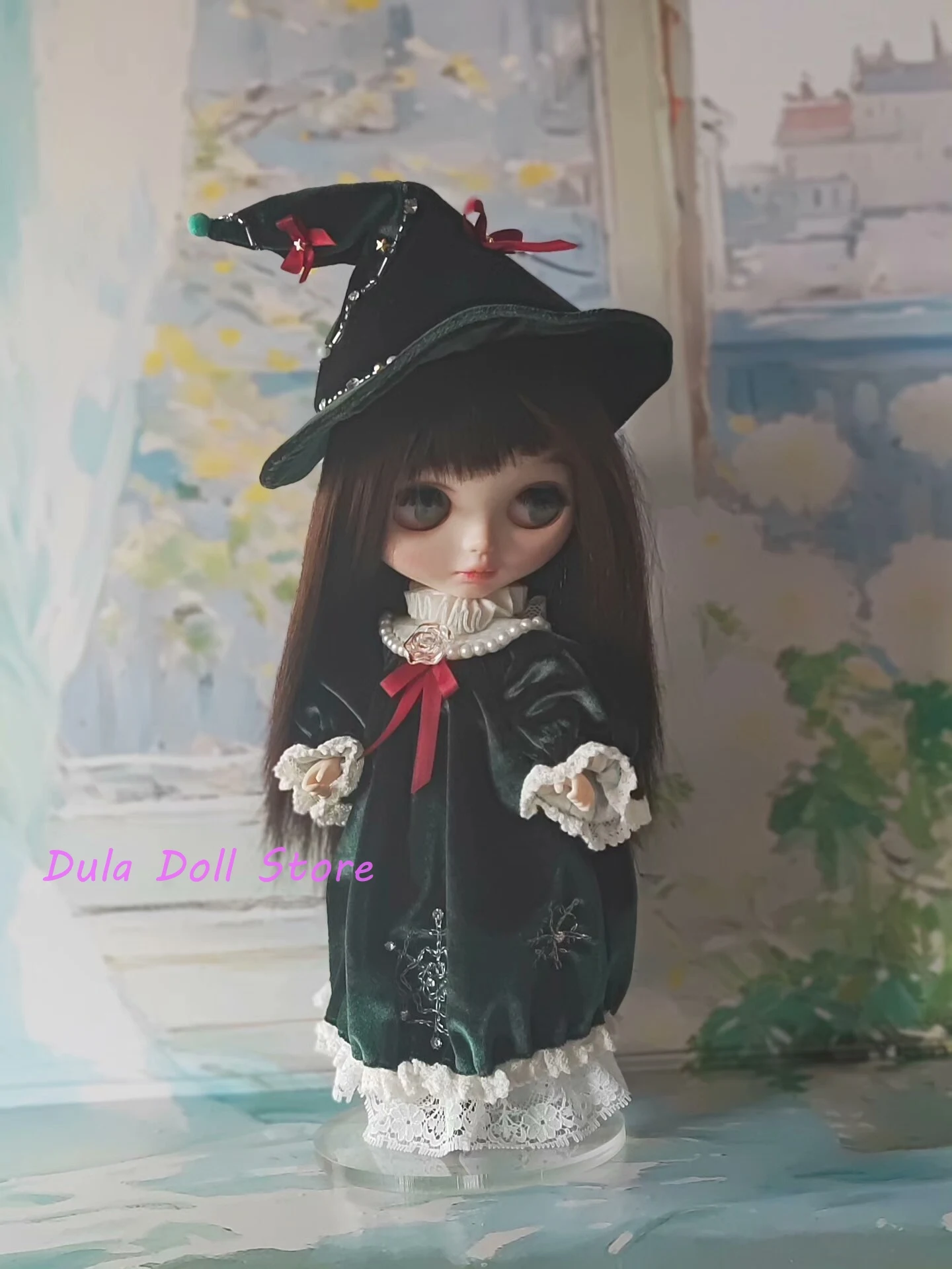 Dula ドール服ブライス用 2026 ダークグリーンスノーフレーク魔女衣装 ob24 ob22 Diandian Azone JerryB 1/6 ドールアクセサリー