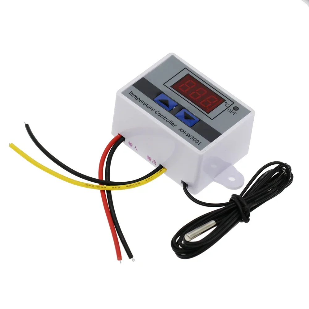 12V 24V 110V 220V W3001 Digital LED Temperature Controller 10A Thermostat Control Switch Probe XH-W3001