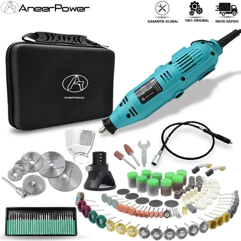 Mini taladro eléctrico de 180W, grabador Dremel de 6 velocidades variables, herramienta rotativa, máquina pulidora, herramienta eléctrica, pluma de grabado con accesorios