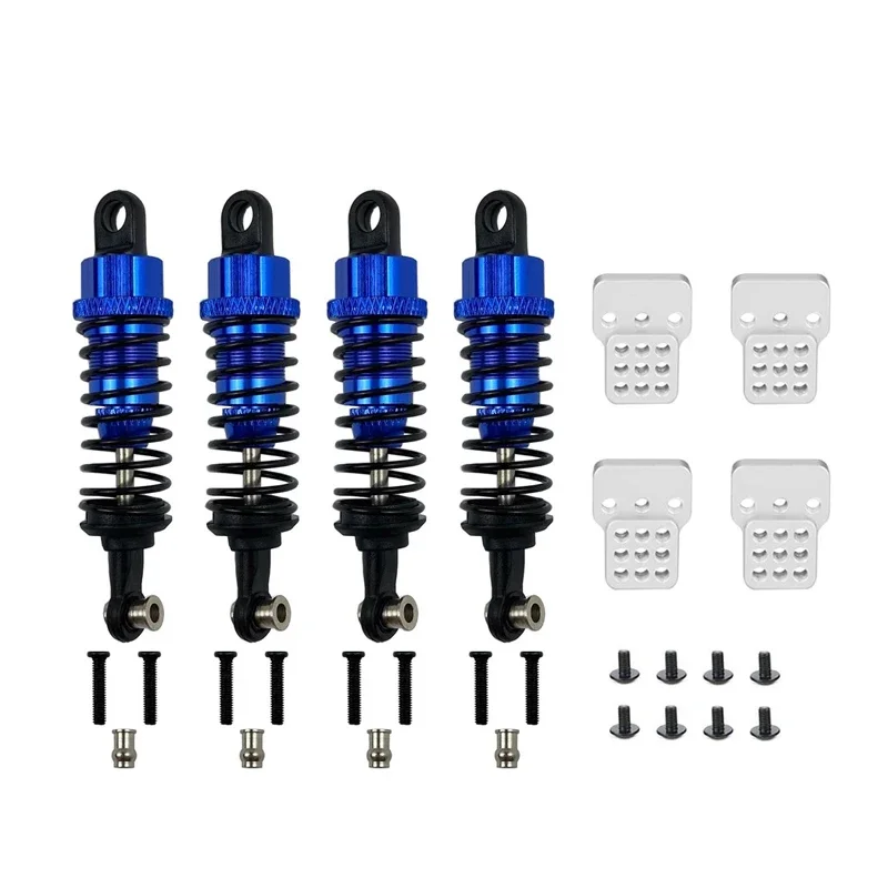 4PCS Oil - Filled Metal Shock Absorbers with Shock Tower - Adjustable Upgrade for WPL C14/C24/MN D90/D91/MN99/MN99S 1/10 RC Cars view 2