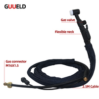 Welding Tools Parts 2.5M  WP17V Air Cooled Argon Flexible TIG Welding Gun Torch With Large Nut Connector