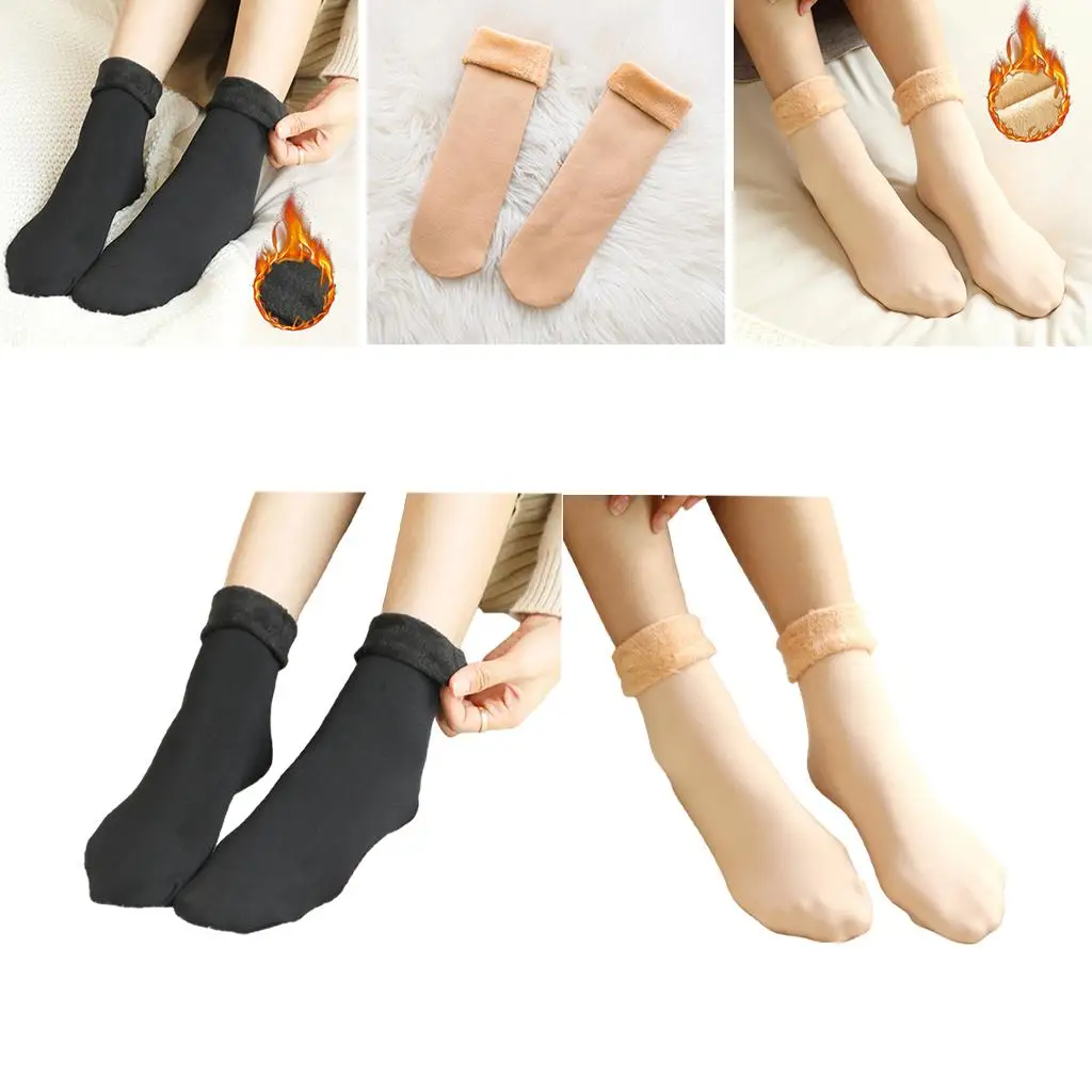 

Winter Warm Socks Thermal Socks Fleece Lined Comfy Snow Boots Soft Hosiery
