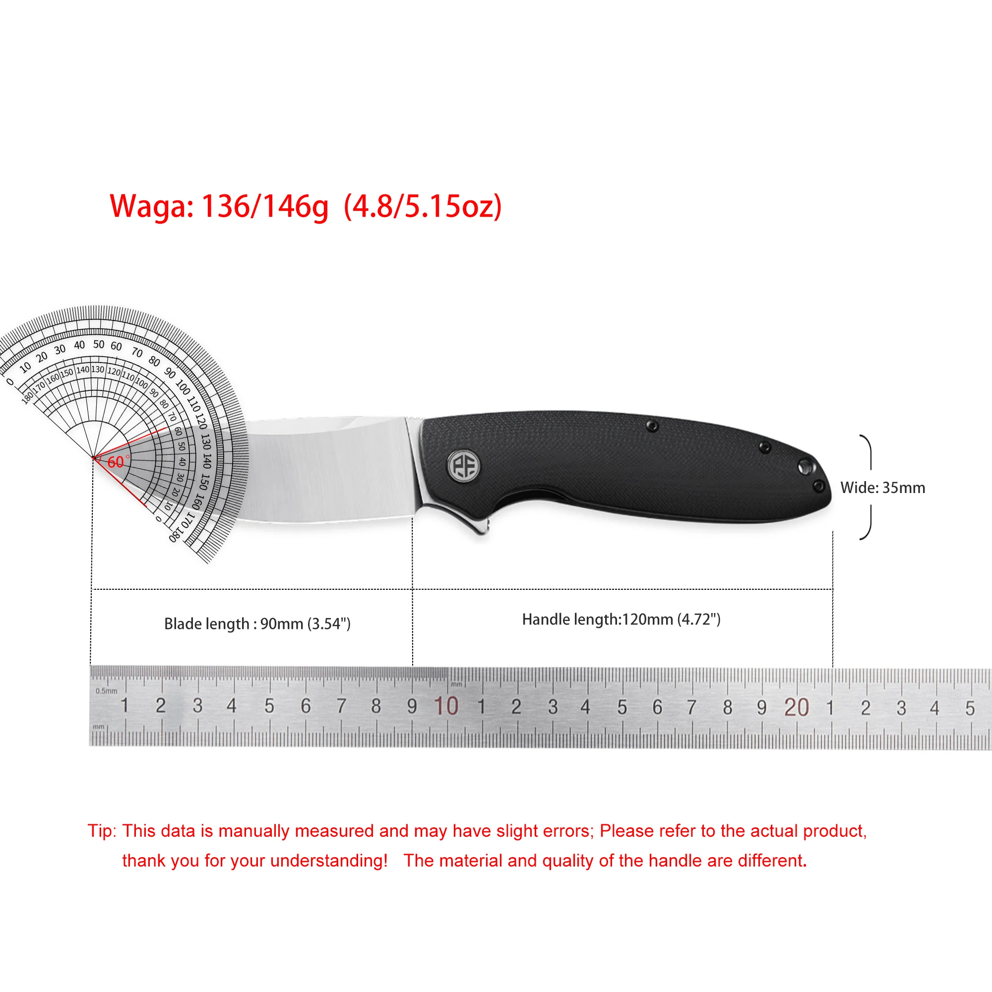 Petrified Fish Original PFB01 Micarta Handle Ceramic Bearing D2 Steel Blade Folding Knife Outdoor Survival Cutting EDC Tool