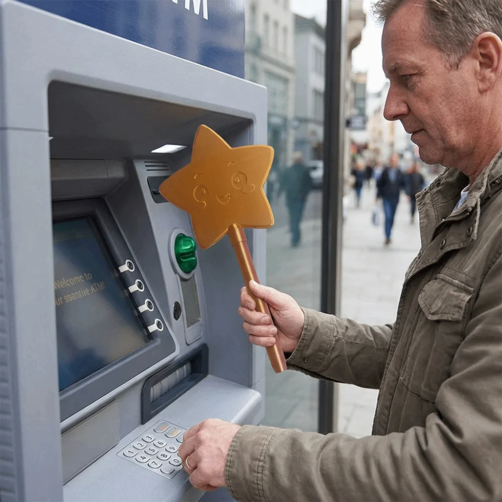 

Portable 3D Printed Wand Tap To Pay Cute Funny Star Wand Card Holder Decorative Lightweight Star Magic Wand Holder