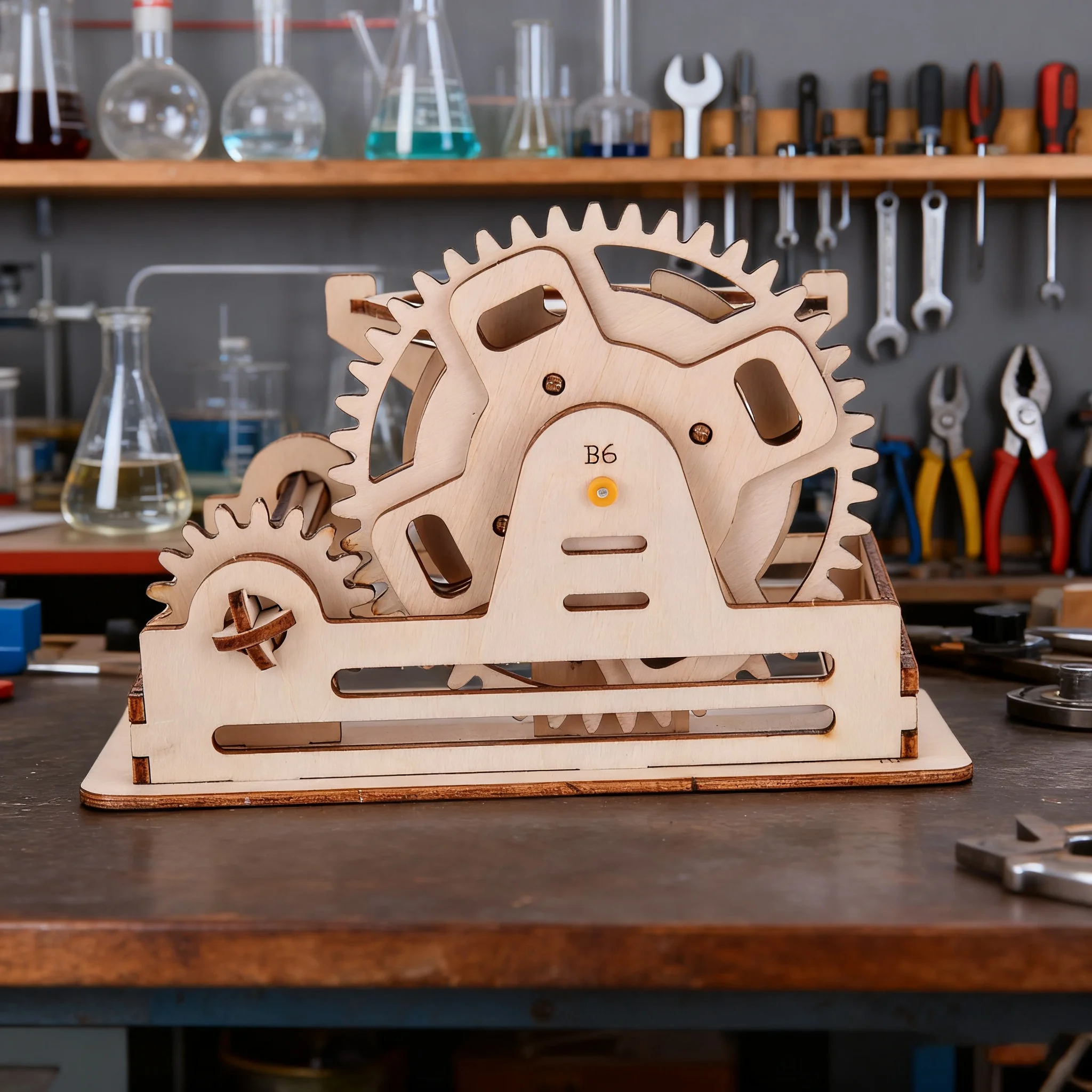 DIY Marble Run Mechanical Gear 3D Wooden Puzzle Model