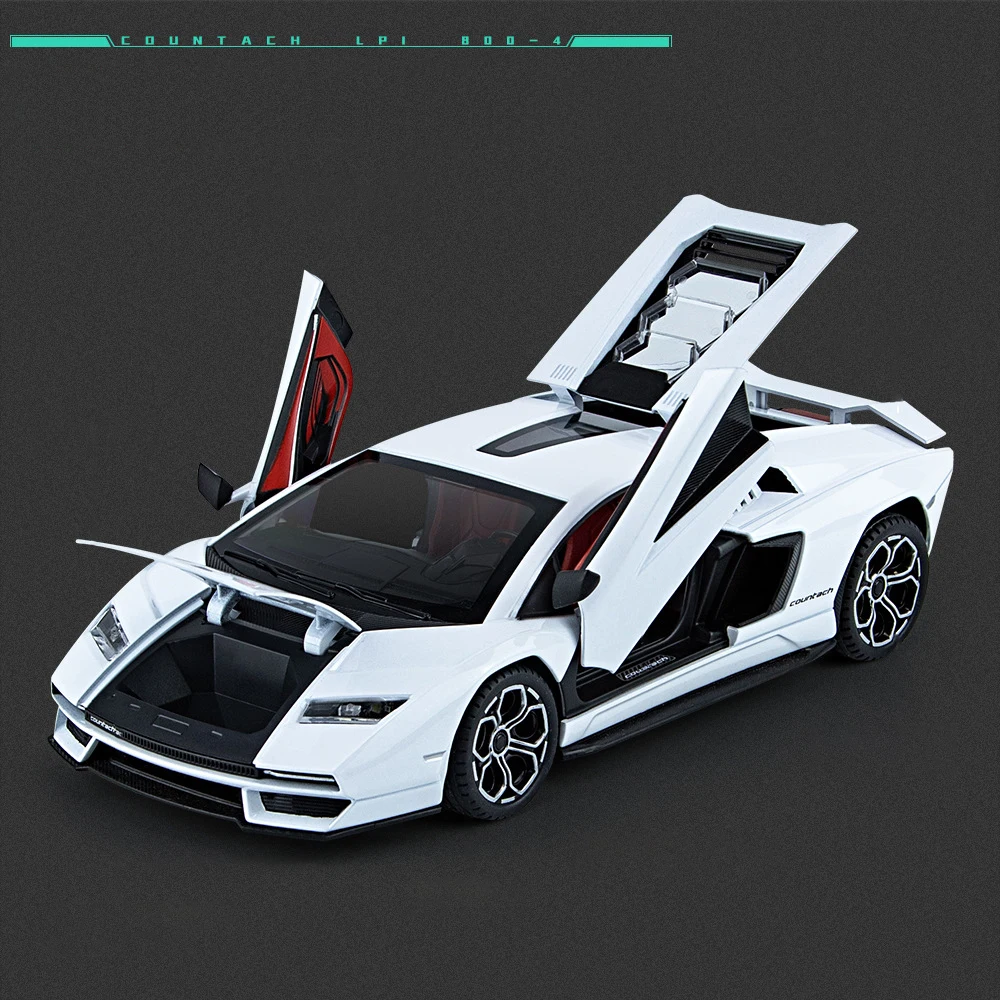 1:24 Lambos Countach LPI800-4 Supercar Alloy Model Diecast Sound Super Racing Lifting Tail Hot Car Wheel For Children Gifts