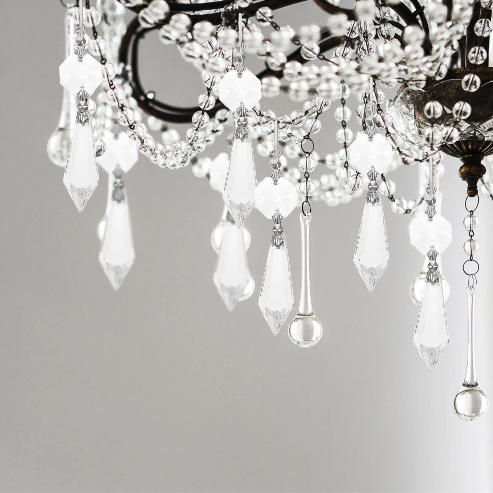 20 個クリスタルつららプリズムシャンデリアドロップペンダントランプ装飾交換部品家庭用照明器具吊り下げクリスタル装飾品