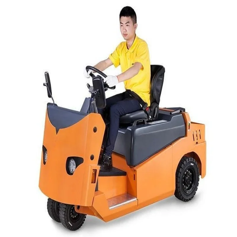 Four-wheel three-pivot seat-mounted electric tractor head, electric three-wheel tractor