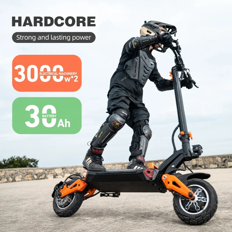 

Dual Motor Foldable Electric Scooter 3000W*2 High Speed 80km/h 60V/30ah Lithium Battery 80-90KM Range Dual Shock Absorption