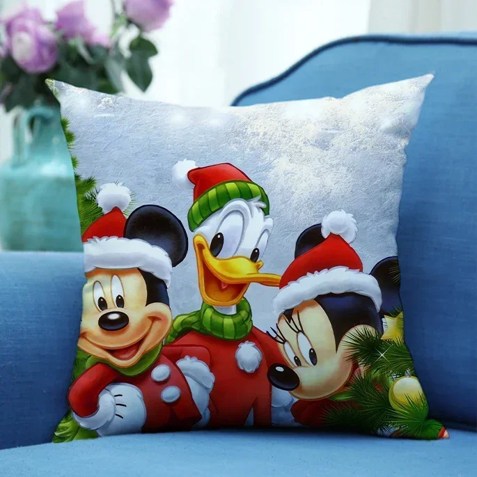 Disney Mickey Mouse Pillowcase Kawaii Mickey Print Pillowsli 45X45cm Pillowslip Bedroom Living Room Pillowsli Christmas Decor