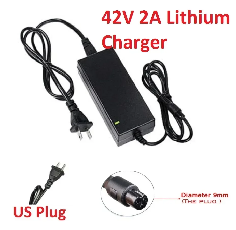 42V 2A Universal Lithium Battery Charger For 36V 2A Hoverboard Self-Balancing Scooter 100-240V AC Power Supply Adapter US