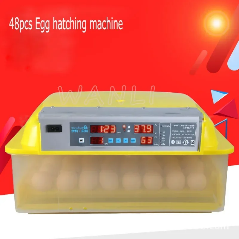 دجاج منزلي أوتوماتيكي بالكامل 220 فولت، حاضنة بطة وأوزة 110 فولت/220 فولت، 96 حاضنة بيضة، حاضنة ذكية
